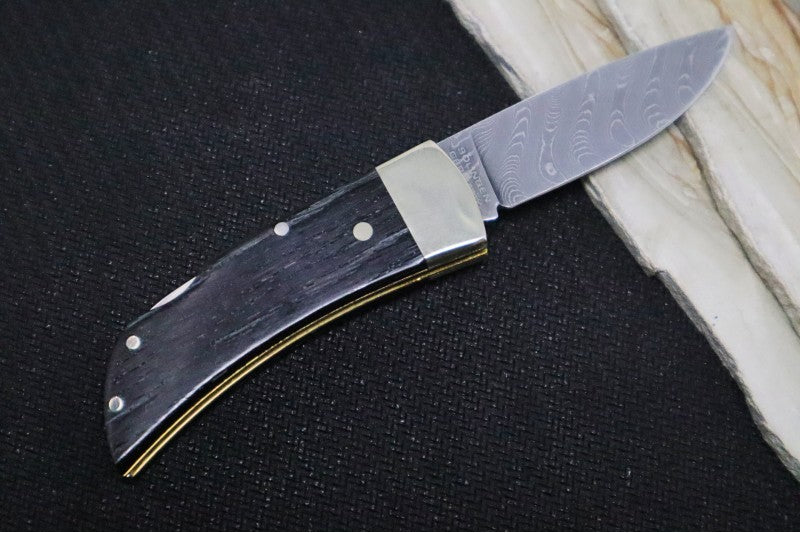 Boker Pocket - Bog Oak Wood Handle / Chad Nichols Stainless Damascus 111108DAM