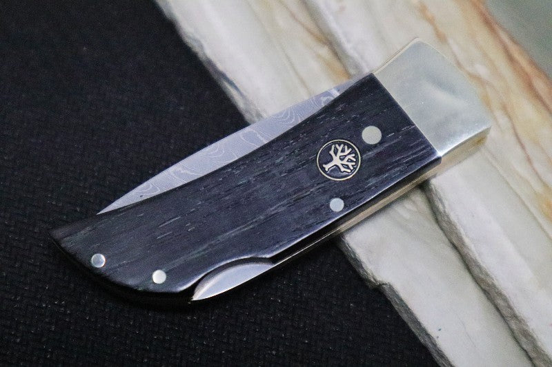 Boker Pocket - Bog Oak Wood Handle / Chad Nichols Stainless Damascus 111108DAM