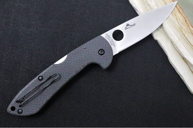 Spyderco Siren SPRINT RUN - Satin Blade / CPM-S90V Steel / Black Carbon Fiber Handle C247CFP