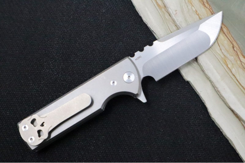 Chaves Knives T.A.K. Flipper - Full Titanium Handle / Belt Finish / Drop Point Blade / M390 Steel