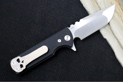 Chaves Knives T.A.K. Flipper - Black G-10 Handle / Belt Finish / Drop Point Blade / M390 Steel