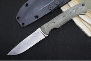 White River Knives Hunter - Black & OD Green Linen Micarta - Northwest Knives