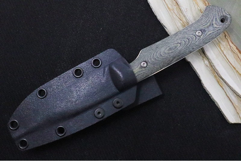 White River Knives Hunter - Black & OD Green Linen Micarta