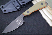 White River Knives Backpacker Pro - OD Green & Orange G10 Handle / CPM-S35VN / Black IonBond Coating WRM1-TGO-CBI - Northwest Knives
