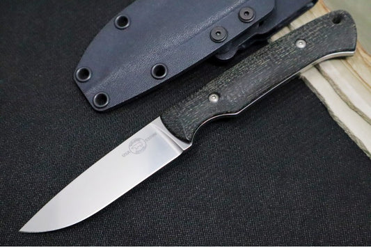 White River Knives Hunter - CPM-S35VN / Black Burlap Micarta Handle