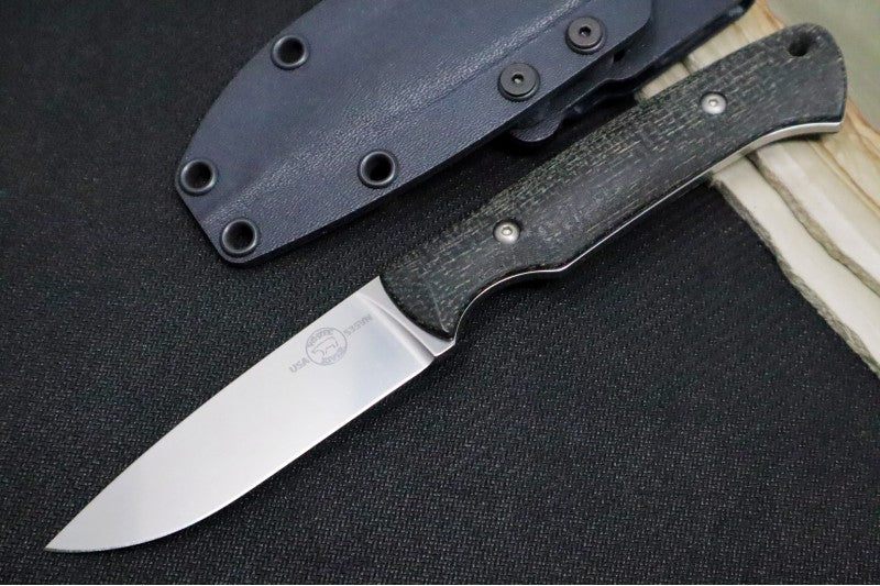 White River Knives Hunter - CPM-S35VN / Black Burlap Micarta Handle - Northwest Knives