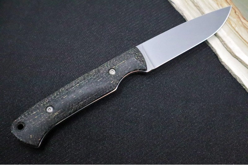 White River Knives Hunter - CPM-S35VN / Black Burlap Micarta Handle