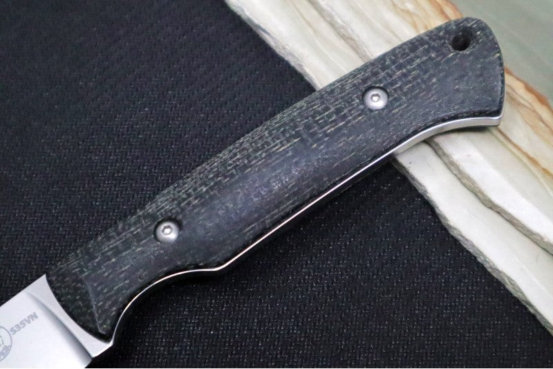 White River Knives Hunter - CPM-S35VN / Black Burlap Micarta Handle - Northwest Knives