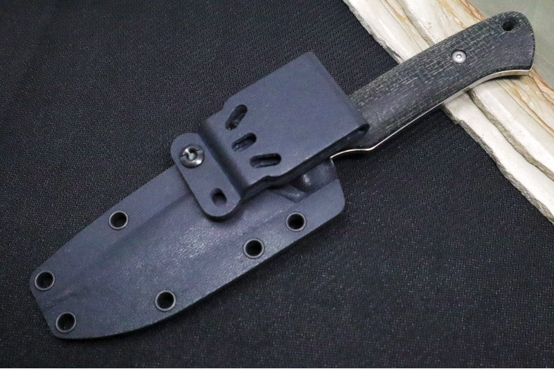 White River Knives Hunter - CPM-S35VN / Black Burlap Micarta Handle