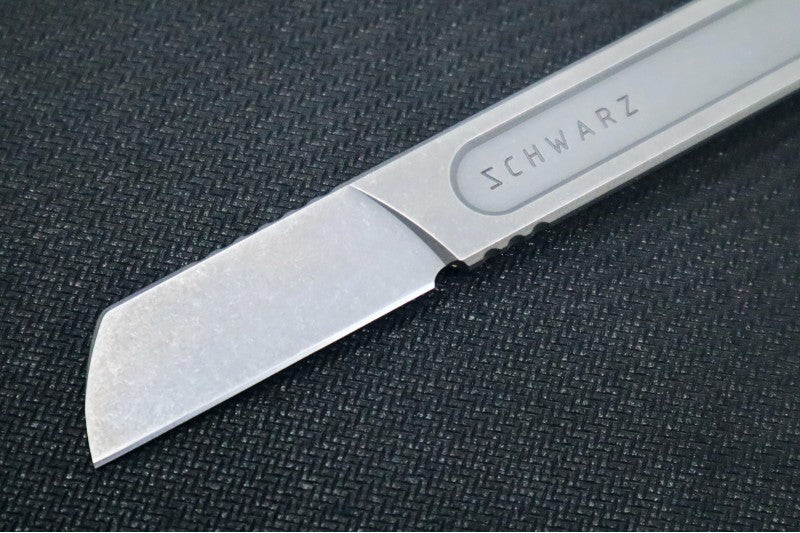 Schwarz Designs Scalpel+ - Magnacut Blade / Stonewash Finish / Natural Leather Sheath - Northwest Knives
