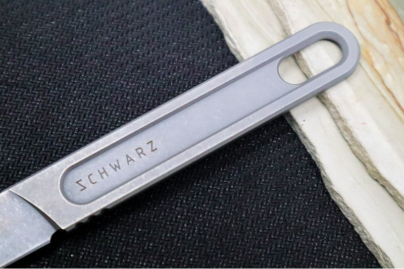 Schwarz Designs Scalpel+ - Magnacut Blade / Stonewash Finish / Natural Leather Sheath - Northwest Knives