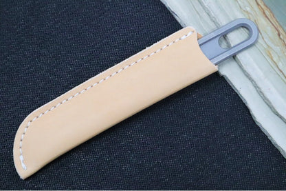 Schwarz Designs Scalpel+ - Magnacut Blade / Stonewash Finish / Natural Leather Sheath