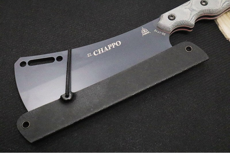 Tops El Chappo Sniper Gray - 1095 Steel / Black Canvas Micarta Handle / Black Kydex Sheath ECHA-02 - Northwest Knives