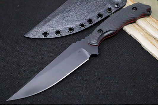 Toor Knives Raven - Shadow Black Gunkote Blade / CPM-3V Steel / Black G-10 Handle & Red Liners / Kydex Sheath