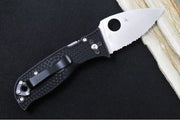 Spyderco Temperance Lightweight - Black FRN Handle / Full Serrated Leaf Shaped Blade / VG-10 Steel - Northwest Knives