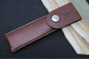 Tops Tac-Rake Beard Comb - Tan Canvas Micarta / Brown Leather Sheath TRAK-01 - Northwest Knives