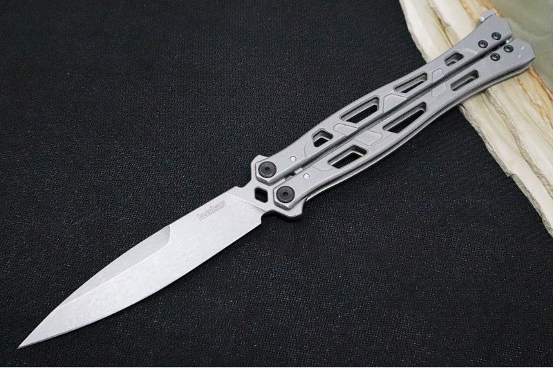 Kershaw Moonsault Balisong - 14C28N Steel Blade / Working Finish / Stainless Steel Handle 5050 - Northwest Knives