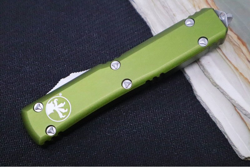 Microtech Ultratech OTF - Dagger Blade / Stonewash Finish / OD Green Handle - 122-10OD