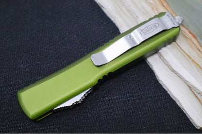 Microtech Ultratech OTF - Dagger Blade / Stonewash Finish / OD Green Handle - 122-10OD