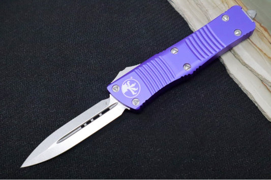 Microtech Troodon OTF - Double Edge / Stonewash Blade / Purple Handle - 138-10PU