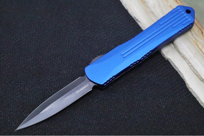 Heretic Knives Manticore S OTF - Blue Camo CF Back Cover / Double Edge Dagger / DLC Finish H024-6A-BLU/CF