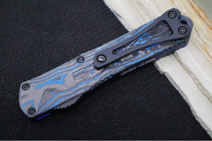 Heretic Knives Manticore S OTF - Blue Camo CF Back Cover / Recurve Blade / DLC Finish H025-6A-BLU/CF