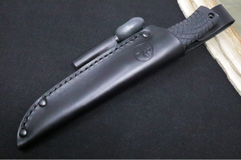 Boker Bronco Bushcraft Fixed Blade - Black TPE Handle / CPM-3V Steel / Satin Drop Point Blade 121504