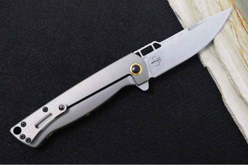 Boker ME-109 Damascus - Toxic Storm Carbon Fiber Handle Scales / Chad Nichols ME-109 Damascus 01BO909DAM