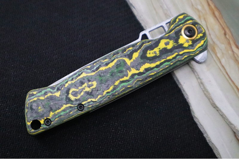 Boker ME-109 Damascus - Toxic Storm Carbon Fiber Handle Scales / Chad Nichols ME-109 Damascus 01BO909DAM