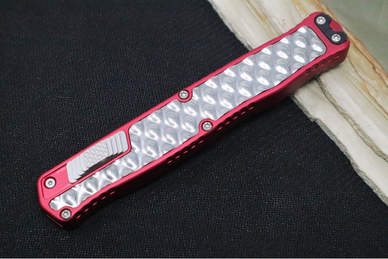 Heretic Knives Cleric II OTF - Stonewash Finish / Dagger Blade / Red Anodized Handle & Stainless Steel Inlay / CPM-Magnacut Steel