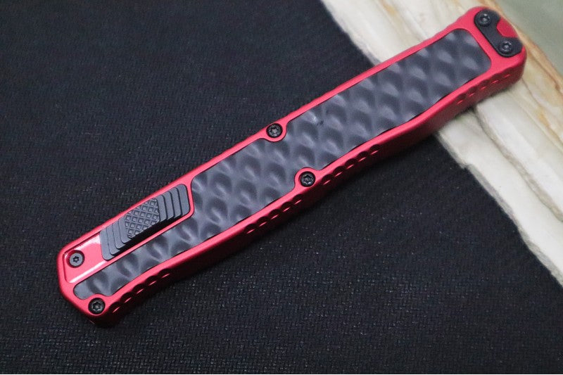 Heretic Knives Cleric II OTF - Black Finish / Dagger Blade / Red Anodized Handle & Black Stainless Steel Inlay / CPM-Magnacut Steel - Northwest Knives