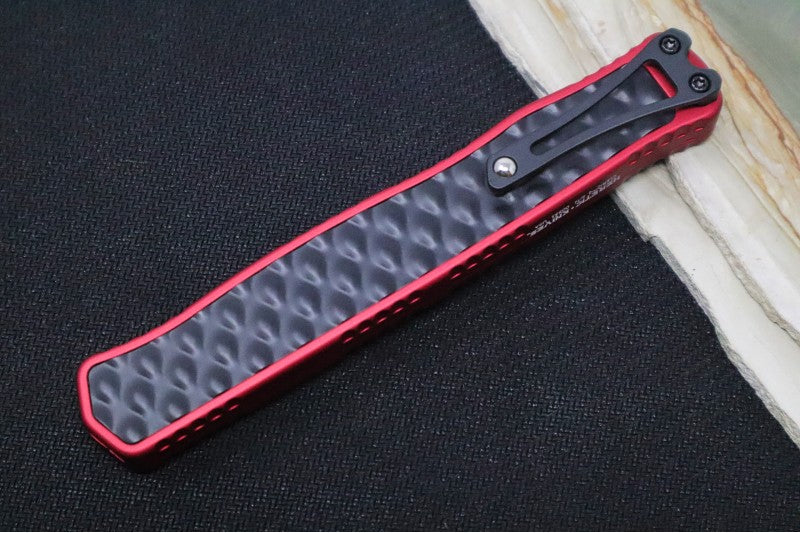 Heretic Knives Cleric II OTF - Black Finish / Dagger Blade / Red Anodized Handle & Black Stainless Steel Inlay / CPM-Magnacut Steel