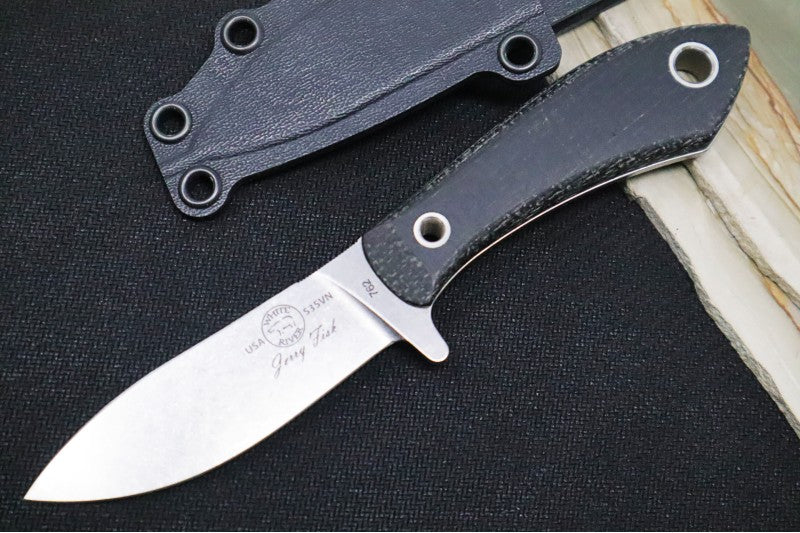 White River Knives Sendero Pack - Black Burlap Micarta Handle / CPM-S35VN WRJF-PAC-BBL