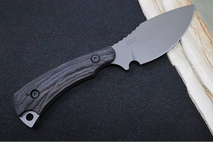 Toor Knives Vellum - Gray Gunkote Finished Blade / 154CM Steel / Ebony Dynamic Fluting Handle / Black Kydex Sheath