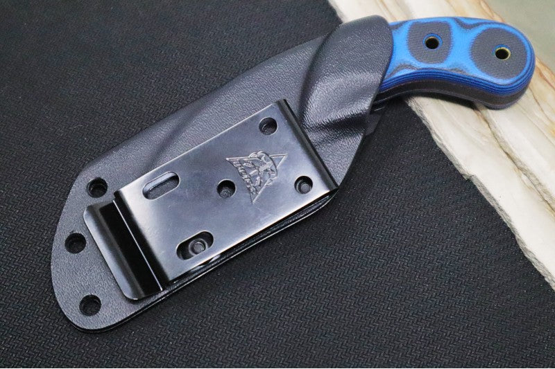 Tops Devil's Claw - 1095 Steel / Black & Blue G-10 Handle / Black Kydex Sheath DEVCL-01 - Northwest Knives