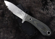 White River Knives Sendero Pack - Black & Olive Drab Linen Micarta Handle - Northwest Knives