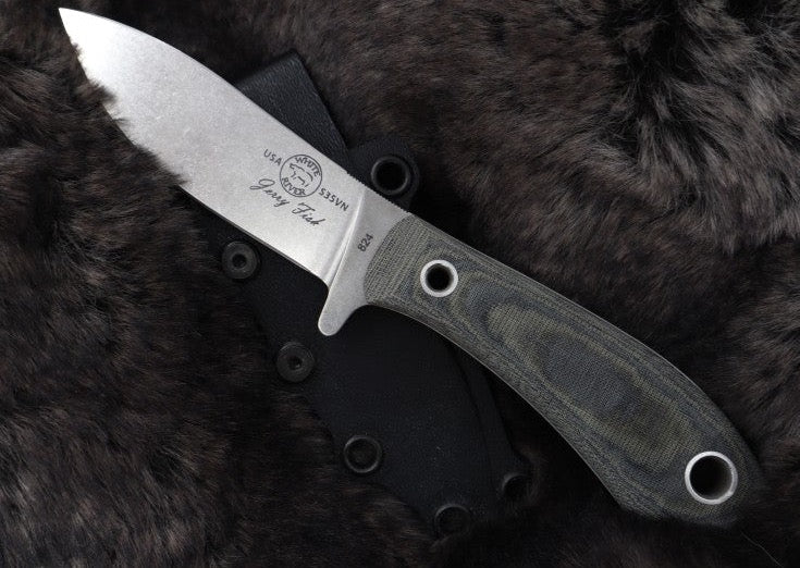 White River Knives Sendero Pack - Black & Olive Drab Linen Micarta Handle - Northwest Knives