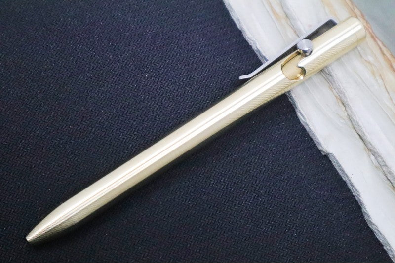Tactile Turn Bolt Action Pen - Bronze Handle / Titanium Clip