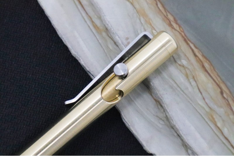 Tactile Turn Bolt Action Standard Pen - Bronze Handle / Titanium Clip - Northwest Knives