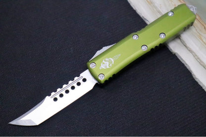 Microtech UTX-85 OTF Signature Series - Hellhound Blade / Stonewash Finish / OD Green Body - 719-10ODS