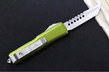 Microtech UTX-85 OTF Signature Series - Hellhound Blade / Stonewash Finish / OD Green Body - 719-10ODS
