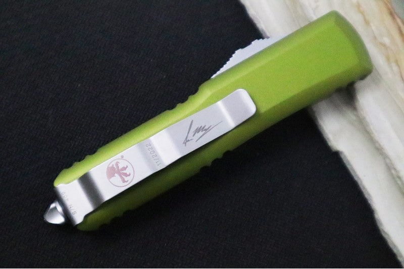 Microtech UTX-85 OTF Signature Series - Hellhound Blade / Stonewash Finish / OD Green Body - 719-10ODS