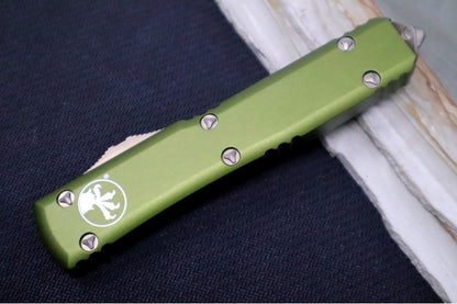 Microtech Ultratech OTF - Tanto Blade / Bronzed Apocalyptic Finish / OD Green Anodized Aluminum Handle 123-13OD