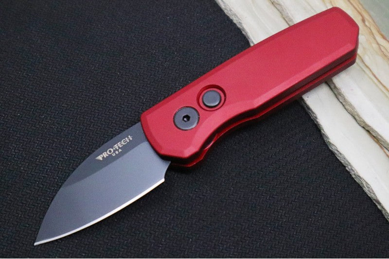 Pro Tech Runt Auto - Red Aluminum Handle / Black Wharncliffe Blade / Magnacut Steel R5303-RED - Northwest Knives