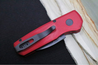 Pro Tech Runt Auto - Red Aluminum Handle / Black Wharncliffe Blade / Magnacut Steel R5303-RED