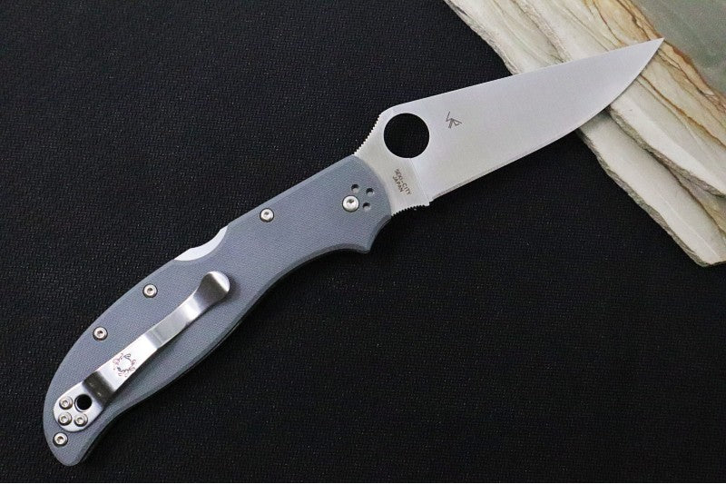 Gray G-10 Handle | Spyderco Stretch 2  With Cru-Wear Steel | Northwest Knives