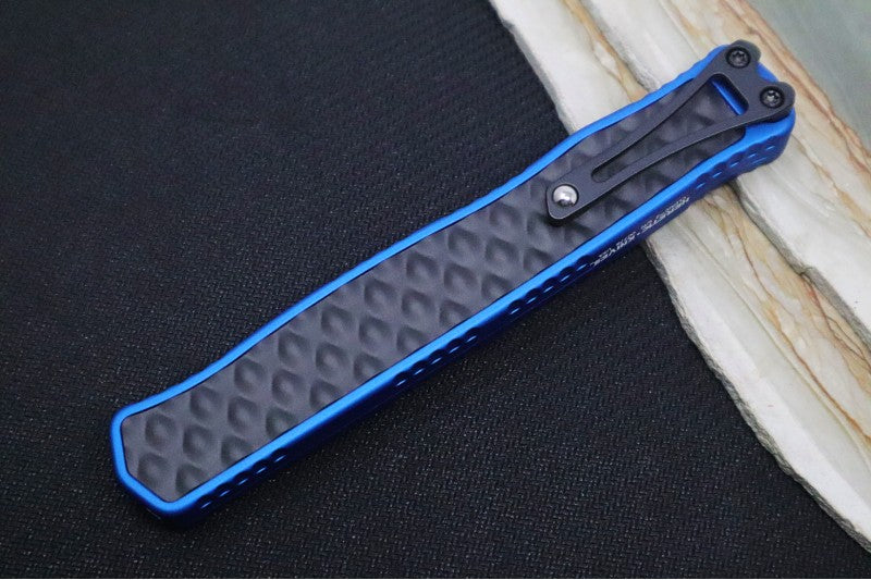 Heretic Knives Cleric II OTF - Black Finish / Dagger Blade / Blue Anodized Handle & Black Stainless Steel Inlay / CPM-Magnacut Steel - Northwest Knives