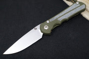 Chris Reeve Knives Large Inkosi NWK Exclusive - Drop Point Blade / CPM-S45VN / OD Green Cerakote Handle / Black Micarta / Camo Lanyard with Bead LIN-1142 - Northwest Knives