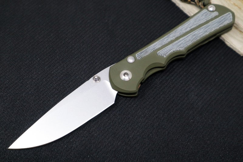 Chris Reeve Knives Large Inkosi NWK Exclusive - Drop Point Blade / CPM-S45VN / OD Green Cerakote Handle / Black Micarta / Camo Lanyard with Bead LIN-1142