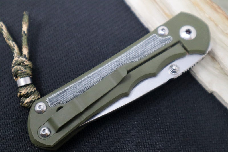 Chris Reeve Knives Large Inkosi NWK Exclusive - Drop Point Blade / CPM-S45VN / OD Green Cerakote Handle / Black Micarta / Camo Lanyard with Bead LIN-1142